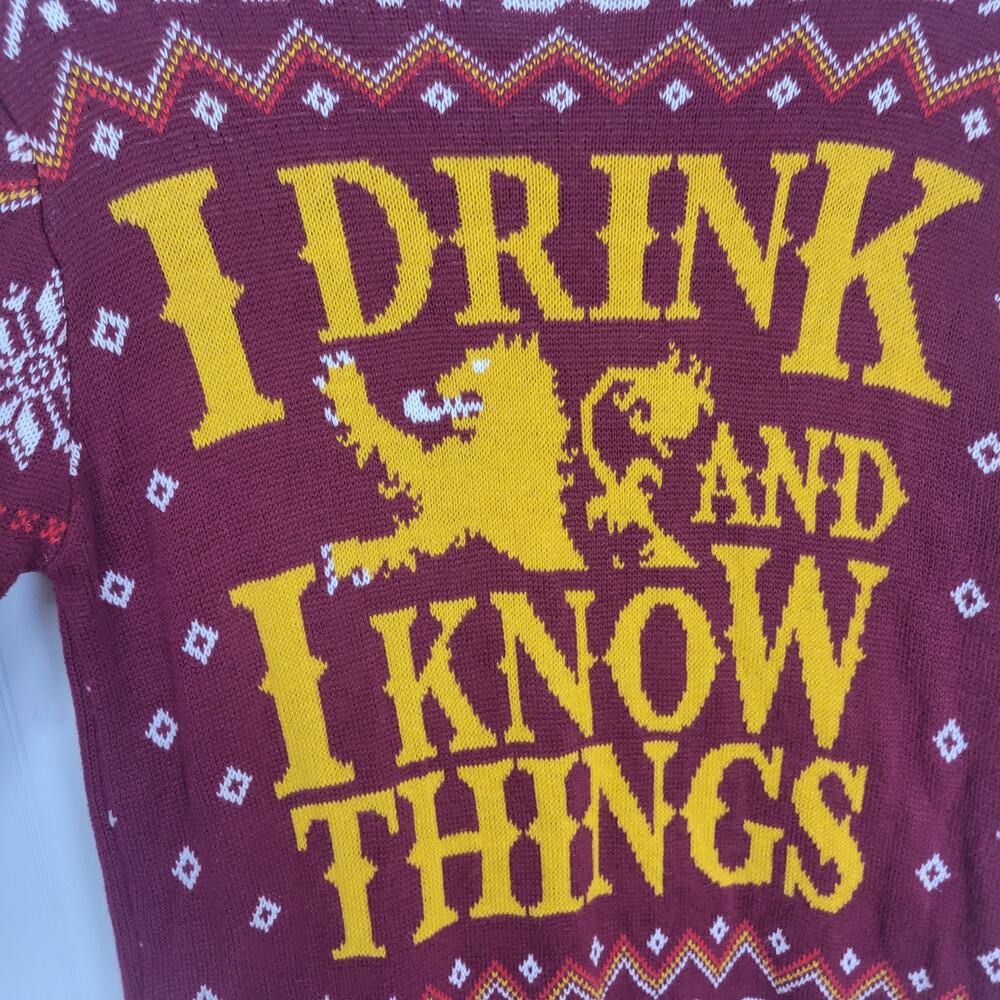 Game Of Thrones I Drink And I Know Things Knit Sw… - image 3